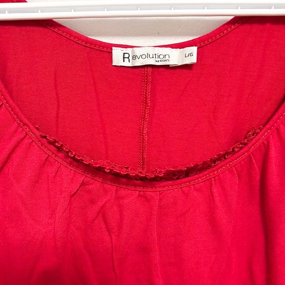 Revolution Red Lace Neck Sleeveless Top - Picture 2 of 2